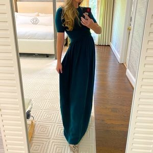 Worn once hunter green Something Navy long dress cashmere blend